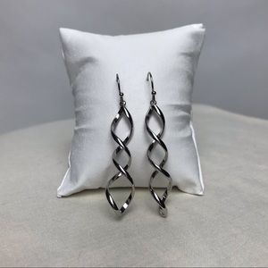 Spiral 2” drop earrings